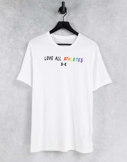 Under Armour Training Pride printed t shirt in white ASOS