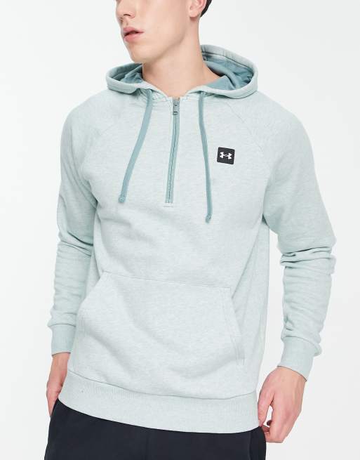 Under Armour Training Rival fleece 1/2 zip hoodie in green