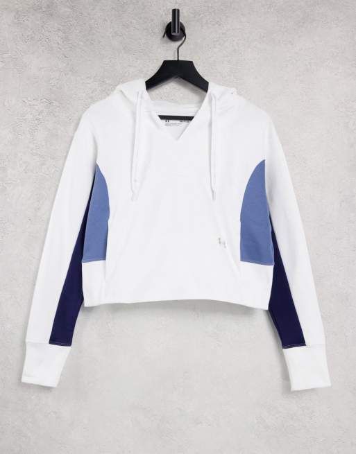 Under Armour Training Rival fleece hoodie in white colourblock
