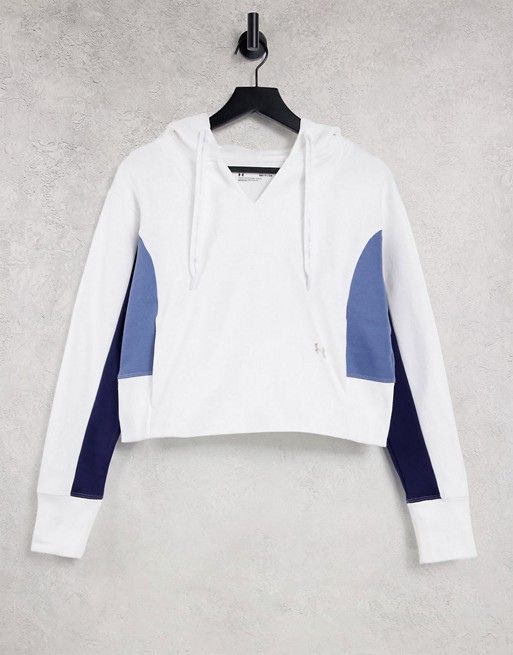 Under Armour Training Rival fleece hoodie in white colourblock