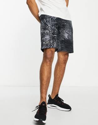 Under Armour Training Rival Shorts In Black Palm Print