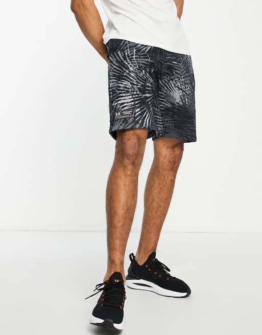 Under Armour - Training - Rival - Sorte shorts med palmeprint