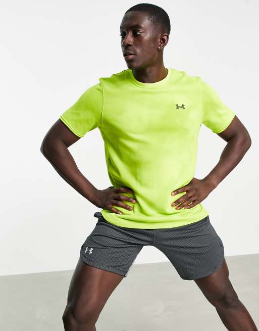 Under Armour - Training Rival - T-shirt met badstofprint in geel
