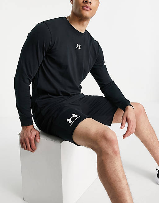 Men Under Armour Training Rival terry shorts in black 