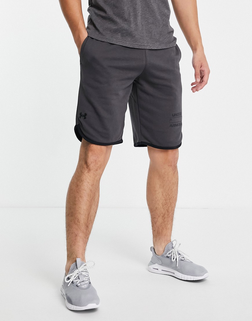 Under Armour Training Rival terry shorts in gray-Grey