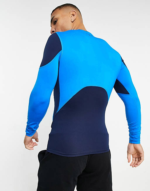 Men Under Armour Training Rush 20 base layer long sleeve t-shirt in blue 