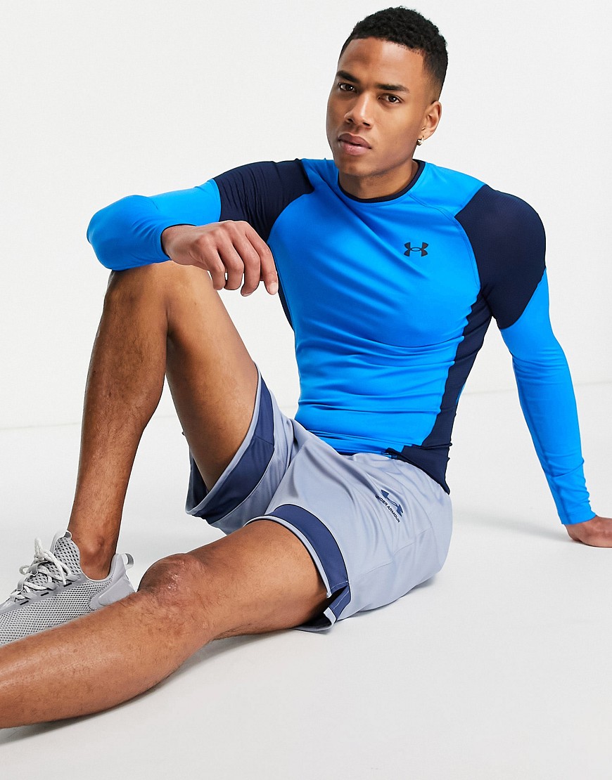 Under Armour Training Rush 2.0 base layer long sleeve T-shirt in blue-Blues