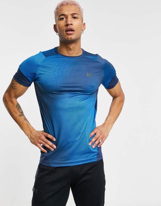 Under Armour Training Rush 2.0 printed t shirt in blue ASOS