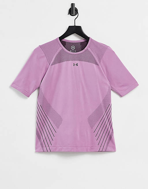 Under Armour Training Rush seamless short sleeve t-shirt in pink