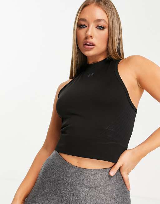 Under Armour Training - Rush - Sømløs croptop i sort, 3 af 4