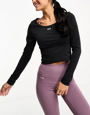 Under Armour training seamless long sleeve top in black