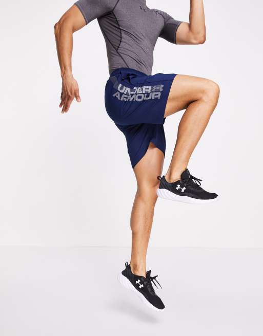 Under Armour - Training - Short met ingeweven woordmerk in marineblauw