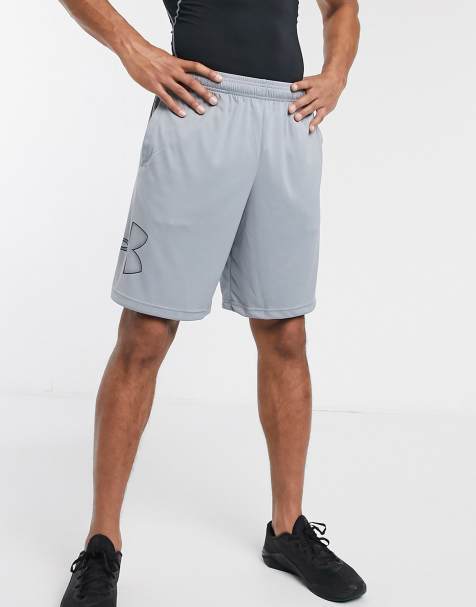 Under Armour - Training - Short met tech-logoprint in grijs
