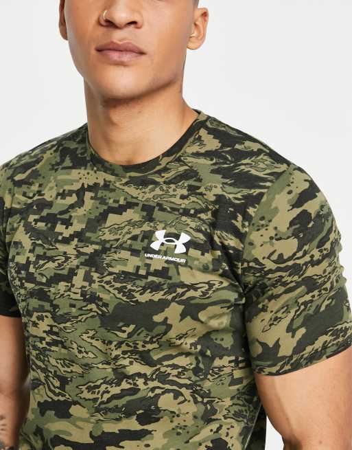 Under Armour CAMO - Print T-shirt - black/khaki/black 