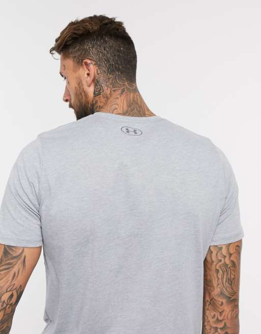 Under Armour - Training - T-shirt med firkantet logo i grå, 2 af 4