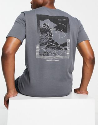 Under Armour Training t-shirt with backprint in dark grey