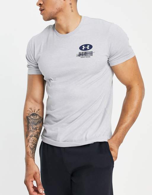 Under Armour Training t-shirt with backprint in gray