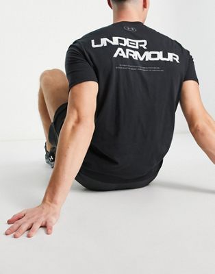 Under Armour Training t-shirt with camo back print logo in black