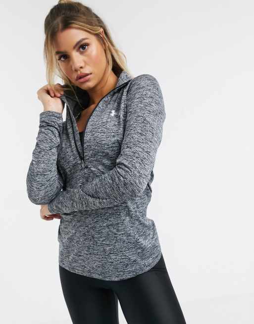 Under armour grey long sleeve top sale