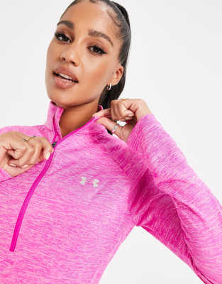 Under Armour Under Armour Training Tech 1/2 zip long sleeve top in pink