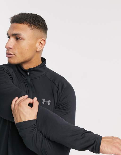 Under armour zip thru top store in black