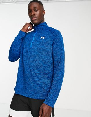Under Armour Training tech 2.0 1/2 zip top in blue marl