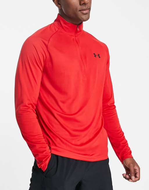 Red under armour quarter zip new arrivals