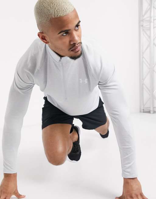 Under Armour – Training Tech 2.0 – Grå topp med 1/2 dragkedja