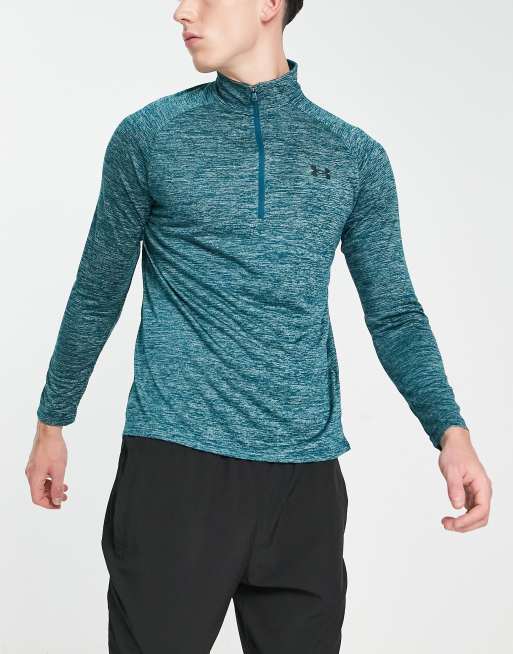 Under Armour - Training Tech 2.0 - Top de sport à 1/2 fermeture éclair - Bleu sarcelle chiné