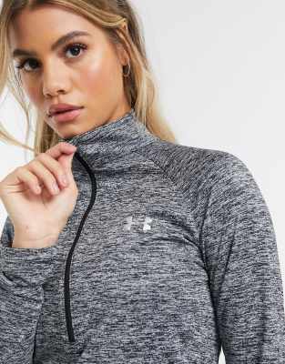 grey under armour half zip