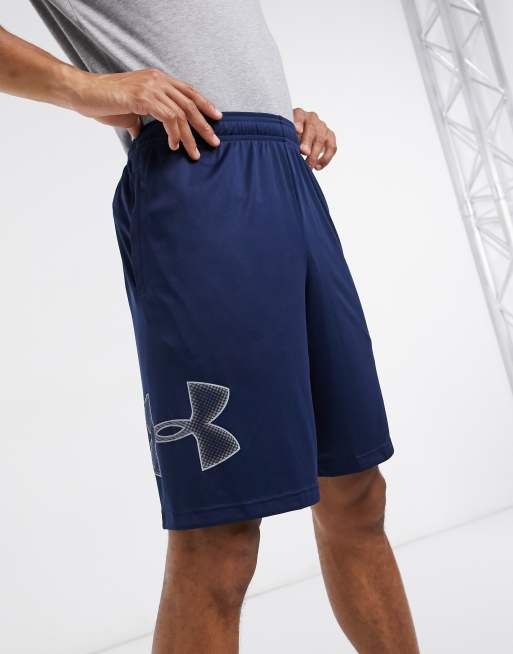 Under Armour – Training Tech – Marinblå shorts med logga i sidan