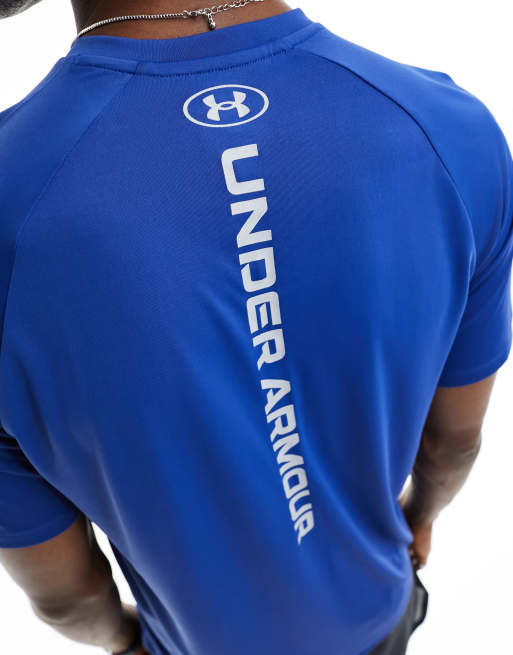 Under Armour Training Tech Reflective back logo t-shirt in blue