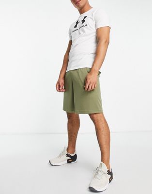 Under Armour Training tech shorts with side logo in khaki - ASOS Price Checker