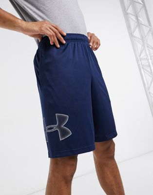 Under Armour Training tech shorts with side logo in navy
