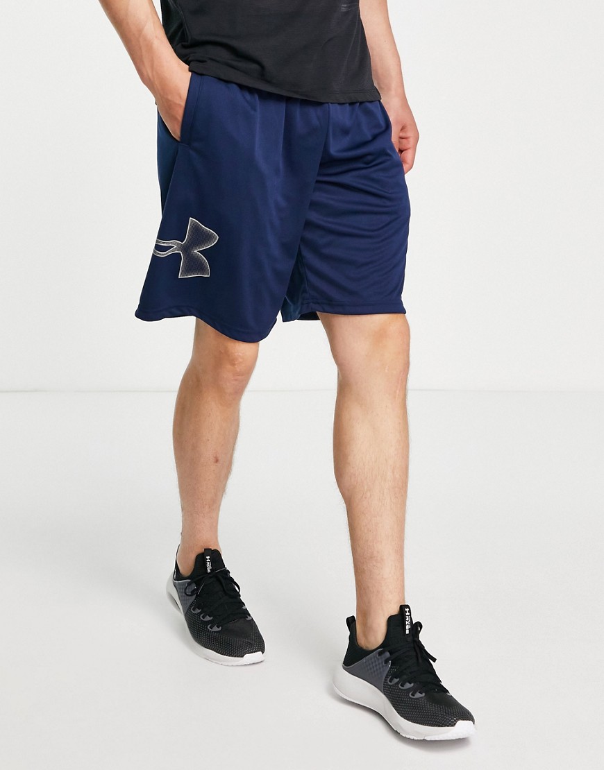 Under Armour Training Tech shorts with side logo in navy