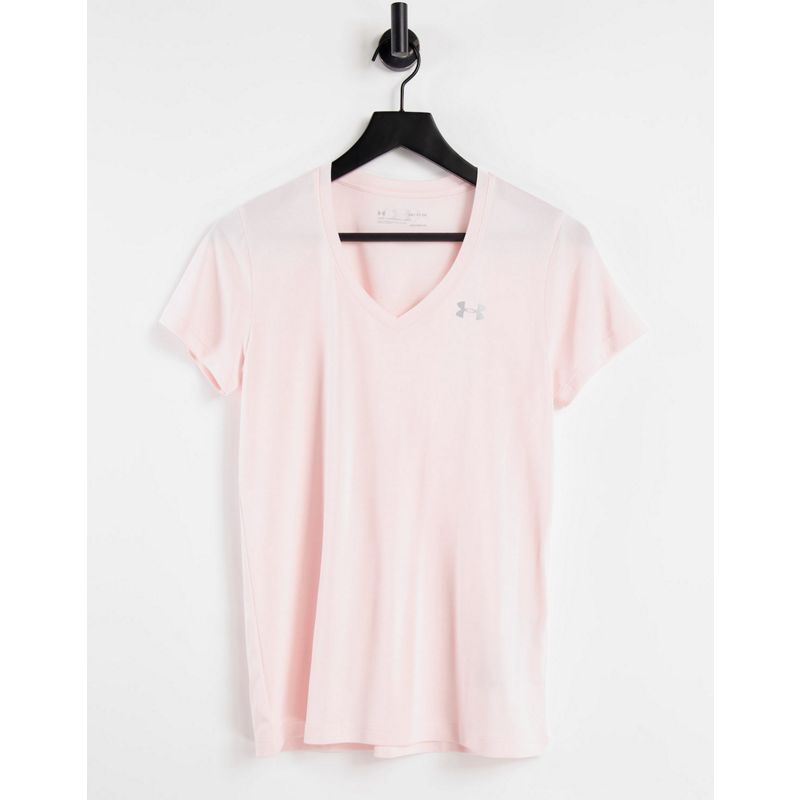 1PAxj Donna Under Armour - Training Tech - T-shirt con scollo a V rosa pesca