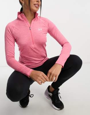 Under Armour Training Tech Twist 1/2 zip top in pink - ASOS Price Checker