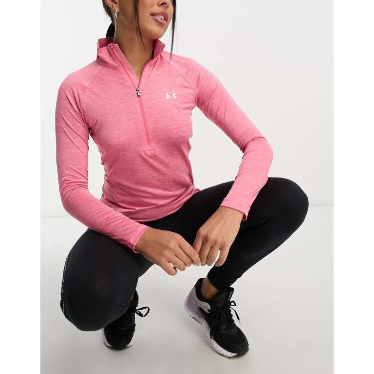 Pink under sale armour half zip