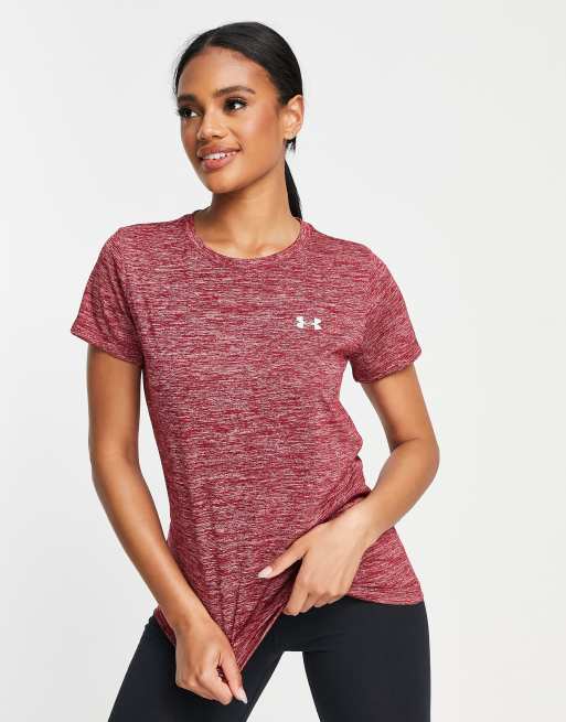 Under Armour Training – Tech Twist – Czerwony melanżowy T-shirt