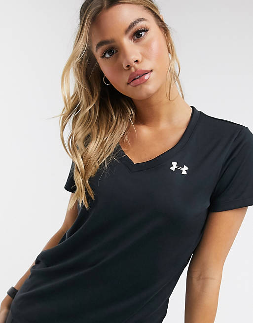 Tops Under Armour Training Tech V neck t-shirt in black 