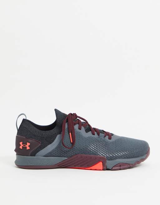 Under Armour Training TriBase Reign 3 trainers in grey and red