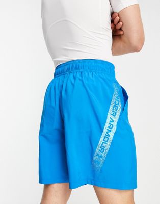 Under Armour Training woven shorts with side logo in blue