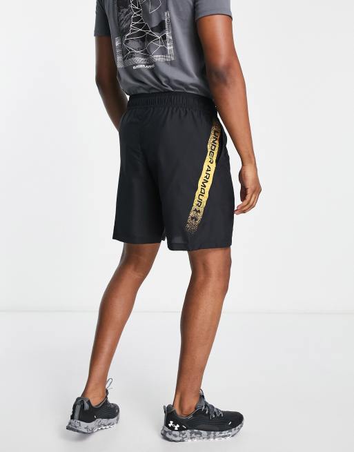 Black and gold store under armour shorts