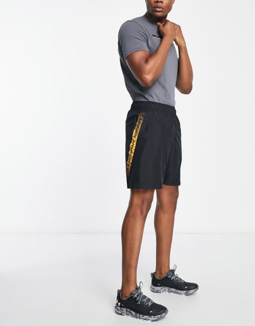 Black and gold store under armour shorts