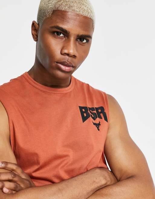 Under Armour Training x Project Rock printed sleeveless t shirt in