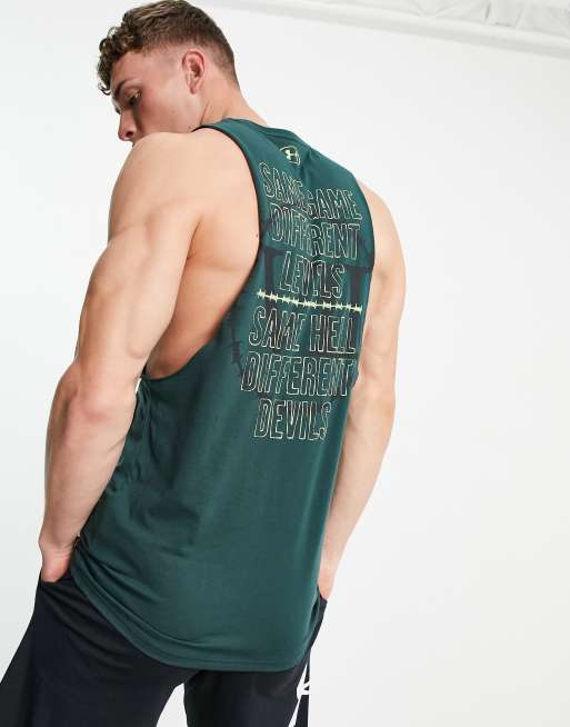 Under Armour Training x Project Rock snake print tank in khaki