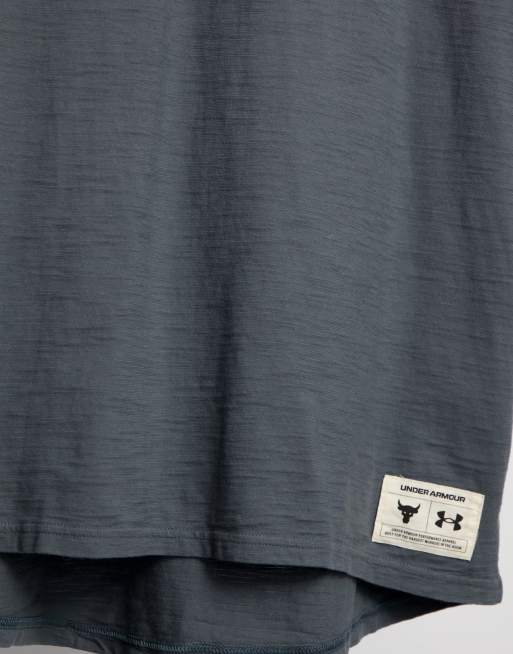 Under Armour Training x Project rock - T-shirt met capuchon, korte mouwen en print in grijs, 4 van 4