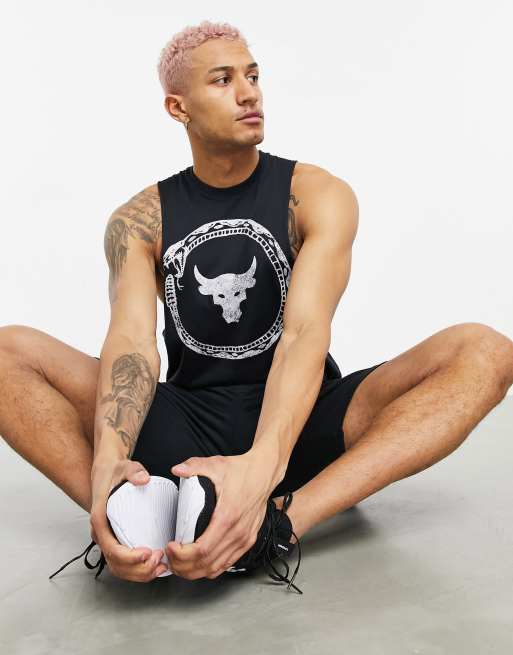 Under Armour Training x Project Rock – Tanktop mit Schlangenprint in Schwarz