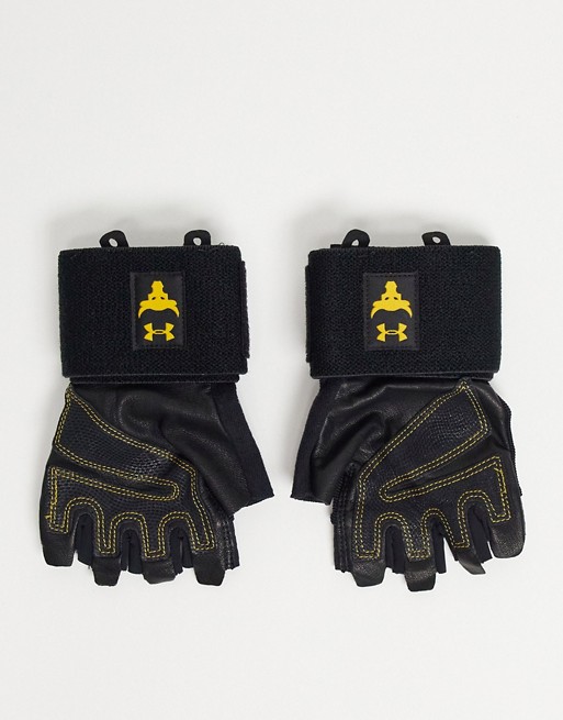 Under Armour Training x Project Rock training gloves in black