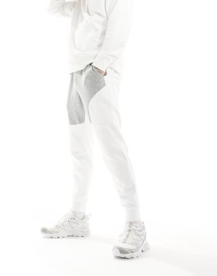 Under Armour Unstoppable colourblock fleece trackies in grey and white - ASOS Price Checker